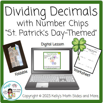 Preview of St. Patrick's Day Dividing Decimals by Decimals - Digital and Printable