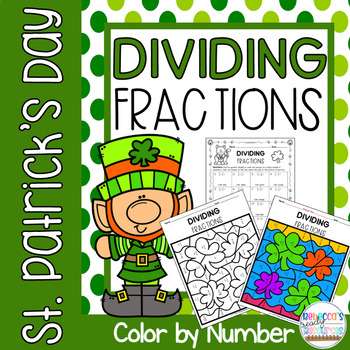 Preview of St. Patrick's Day Dividing Fractions Color by Number