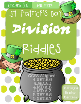 Preview of St. Patrick's Day Division Riddles (Jokes)