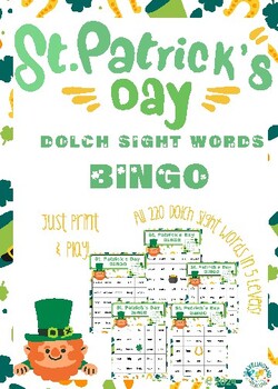 Preview of St. Patrick's Day Dolch Sight Words BINGO