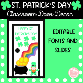 Preview of St. Patrick's Day Door & Board Decor EDITABLE