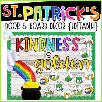 Preview of St. Patrick's Day Door & Bulletin Board Decor {Editable!}