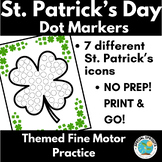 St. Patrick's Day Dot Markers for SPED, Preschool, Pre-K F