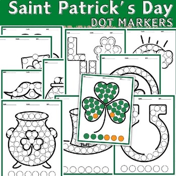 Preview of St. Patrick's Day Dot Markers Bingo Dabbers Shamrocks Coloring Sheets
