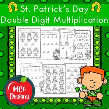 Preview of St. Patrick's Day Double Digit Multiplication