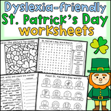 St. Patrick's Day Dyslexia Worksheets and Activities