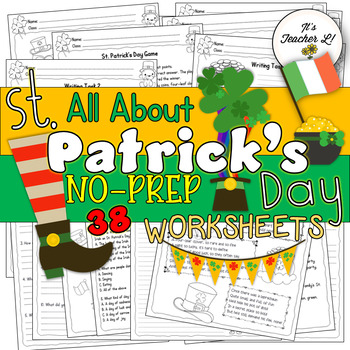 Preview of St. Patrick's Day ELA Worksheets (2nd|3rd|4th) |EASEL|GOOGLESLIDES|DIGITAL