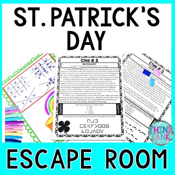 Preview of St. Patrick's Day ESCAPE ROOM - March Activity - Reading Comprehension