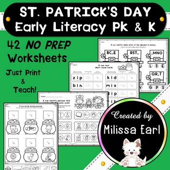 Preview of St. Patrick's Day Early Literacy Pack Pre-K & Kindergarten Science Of Reading