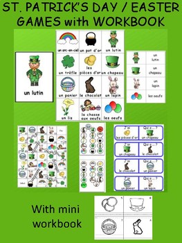 Preview of St. Patrick's Day / Easter  FRENCH Workbook & Games Package