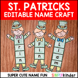 St. Patrick’s Day Editable Name Craft Leprechaun Activity,