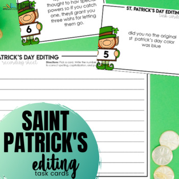 Preview of St. Patricks Day Fix the Sentence Editing: March Proofreading Task Cards 