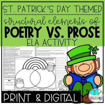 Preview of St. Patrick's Day Elements of Poetry and Prose Reading & Writing Activity
