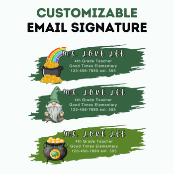 Preview of St. Patrick's Day Email Signature Editable with Canva