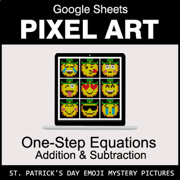Preview of St. Patrick's Day Emoji - One-Step Equations - Addition & Subtraction - Google