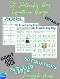 St. Patrick's Day Equations Bingo