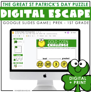Preview of St. Patrick's Day Escape Game | Digital + Print