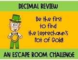 Decimal Review - St. Patrick's Day Escape Room!