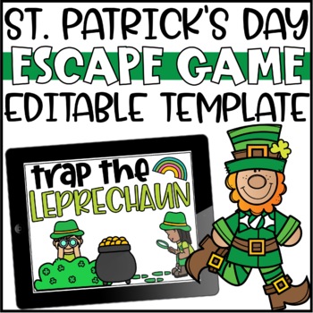 Preview of St. Patrick's Day Escape Room Editable Template