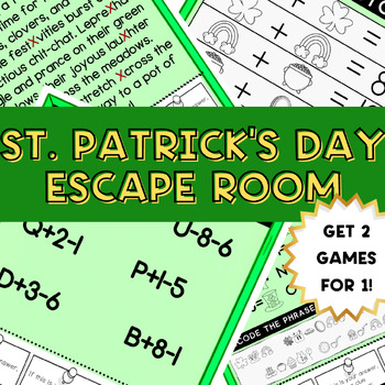Preview of St. Patty's Day Escape Room, Escape Room, St. Patrick's Day, St. Patty's Day