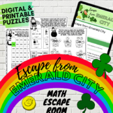 St Patrick's Day Escape Room - Interactive Math Puzzles