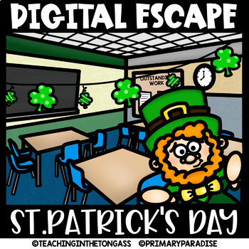 Preview of St.Patrick's Day Escape Room Math & ELA Digital Activities