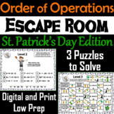 St. Patrick's Day Escape Room Math: Order of Operations (4