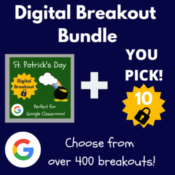 Preview of St. Patrick's Day Escape Room + You Pick 10 Digital Breakouts