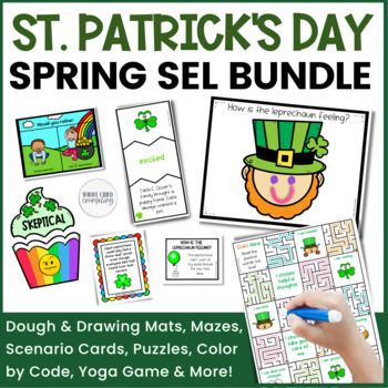 Preview of St Patrick's Day Counseling Social Skills Digital and Print SEL Activity Bundle