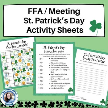 Preview of St Patrick's Day - FFA Activity Packet