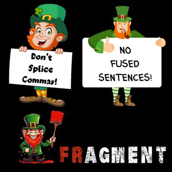 Preview of St. Patrick's Day FRAGMENTS, FUSED SENTENCES, AND COMMA SPLICES: ELA GRAMMAR