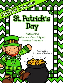 Preview of St. Patrick's Day FREEBIE: CCSS Aligned Leveled Reading Passages