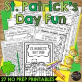 St. Patrick’s Day FUN Activities Packet NO PREP | Puzzles | Mazes