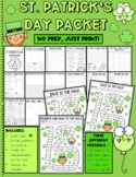 St. Patrick's Day FUN Packet of Activities--NO PREP!