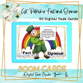 Preview of St. Patrick’s Day Fact and O’pinion BOOM Cards – Speech Therapy Distance