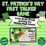 St. Patrick's Day Fast Talker Game - Brain Break & Icebrea