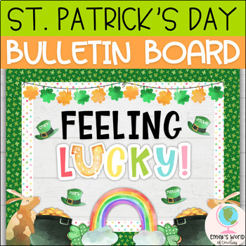 Preview of St. Patrick’s Day Feeling Lucky March Bulletin Board Kit/Door Decor, EDITABLE