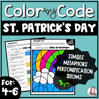 Preview of St Patrick's Day Figurative Language Color by Number Activities