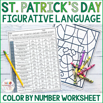 Preview of St. Patrick's Day Figurative Language Coloring Activity