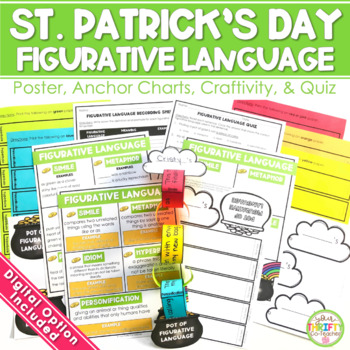Preview of St. Patrick's Day Figurative Language Craft Activity | Digital Inc