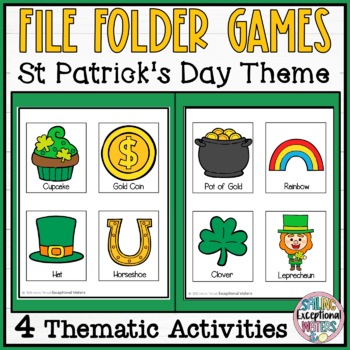 Preview of St Patricks Day File Folder Games for Special Education