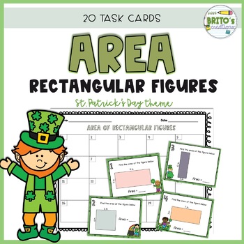Preview of St. Patrick's Day: Find the Area of Rectangles