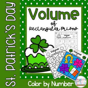 Preview of St. Patrick's Day Finding Volume of Rectangular Prisms Color by Number