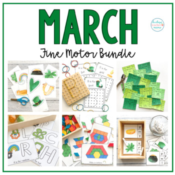 Preview of St. Patrick's Day Fine Motor Math and Literacy Activities