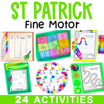 Preview of St Patrick's Day Fine Motor Skills Activities - March Morning Tubs Centers Bins