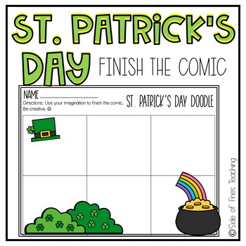 Preview of St. Patrick's Day Finish the Comic Doodle-Early Finisher FREEBIE