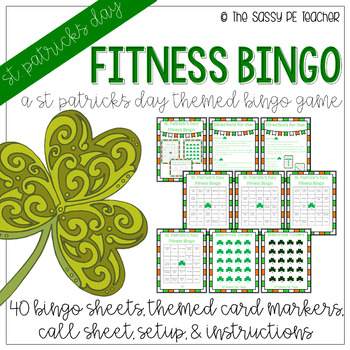 St. Patrick's Day Fitness Bingo by The Sassy PE Teacher | TpT