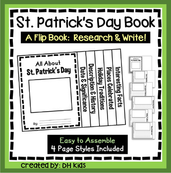 Preview of St. Patrick's Day Flip Book - Research & Write about Holidays - Saint Patrick's