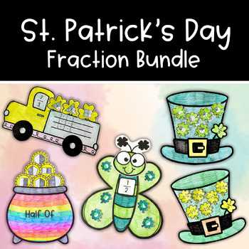 Preview of St. Patrick’s Day Fraction Math Craft Bundle
