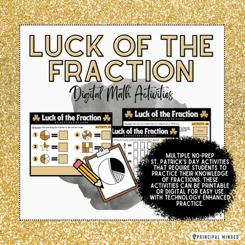 Preview of St. Patrick's Day Fraction Review | PRINT AND DIGITAL | Fractions Activity